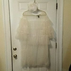 White sheer dress from Ashley Stewart